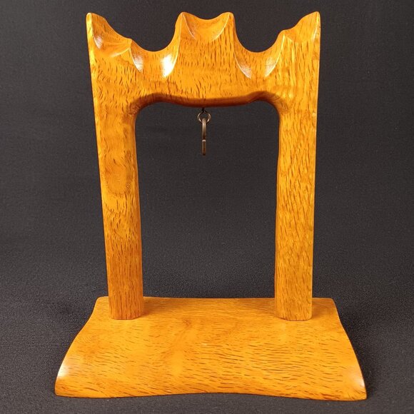 Figured Oak Pocket Watch Display Stand Hand Carved OOAK - Picture 1 of 10